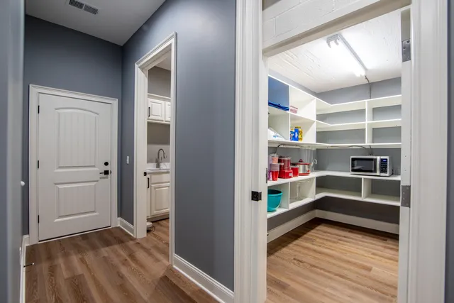 a view of storage and utility room in empty room