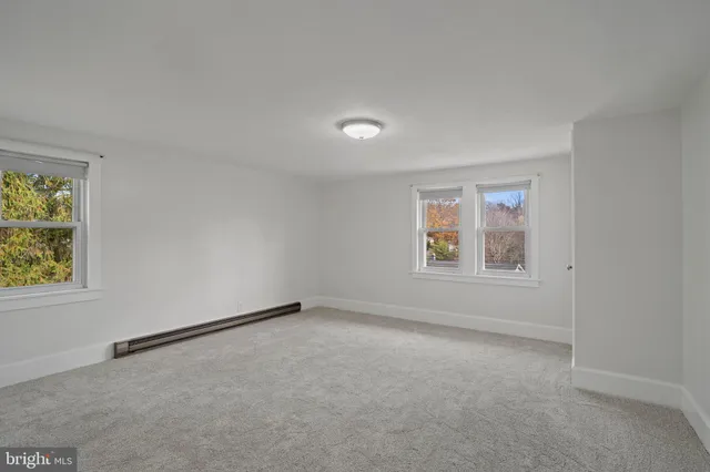 an empty room with windows