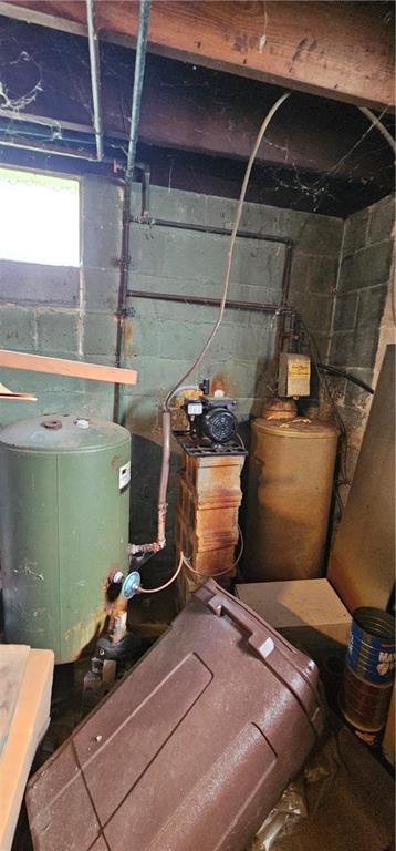 404 Ridgelawn Avenue New Castle, PA 16105 - Photo 22 of 34 a room with water heater and racks