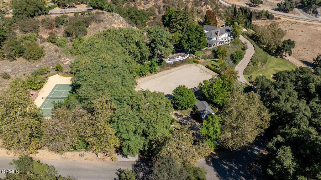 427 Long Canyon Road Bradbury, CA 91008 - Photo 58 of 62 an aerial view of residential house with outdoor space and trees all around