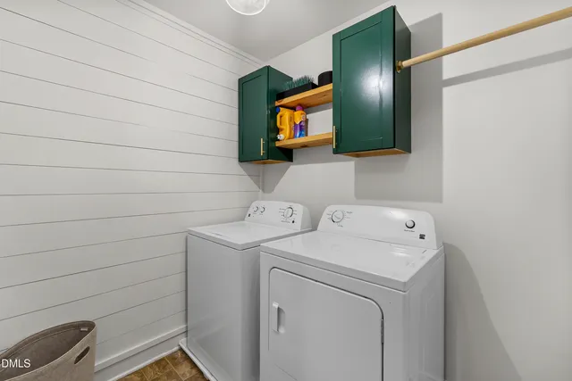 a view of a chairs in wooden deck