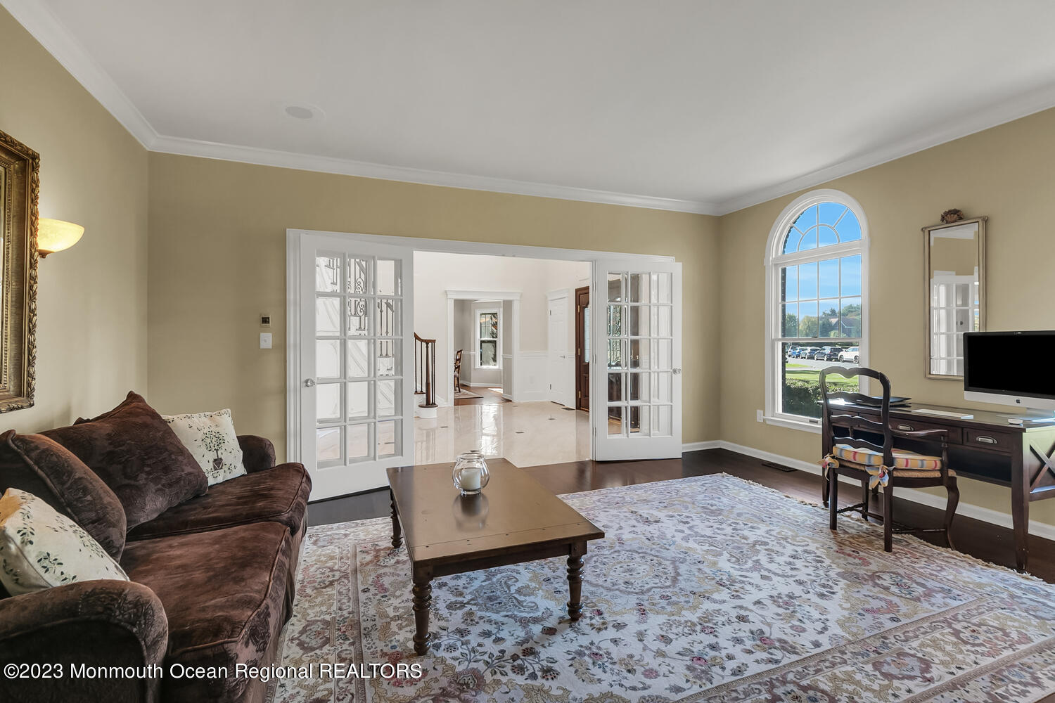 3 Goose Point Drive Colts Neck, NJ 07722 - Photo 11 of 66 a living room with furniture and a floor to ceiling window