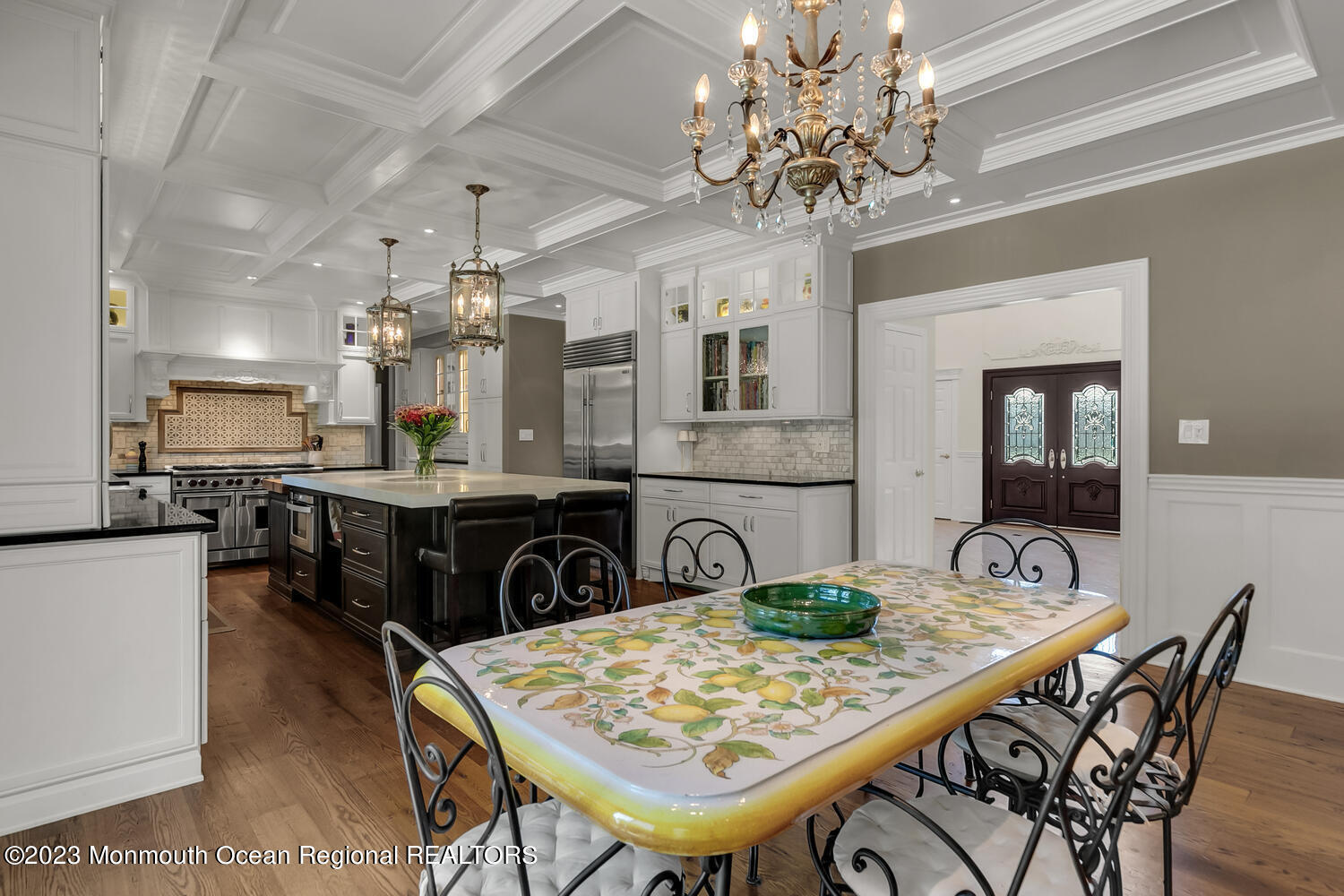 3 Goose Point Drive Colts Neck, NJ 07722 - Photo 20 of 66 a view of a dining room with furniture and chandelier