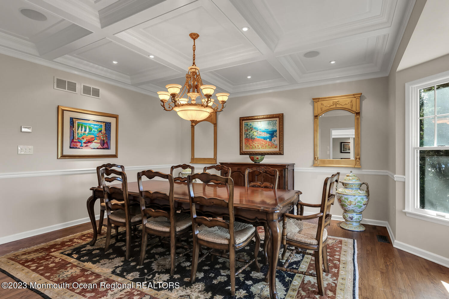 3 Goose Point Drive Colts Neck, NJ 07722 - Photo 6 of 66 a view of a dining room with furniture and wooden floor
