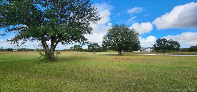 a view of a garden with houses
