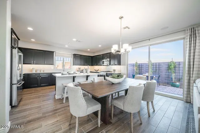 a view of a dining room and livingroom view
