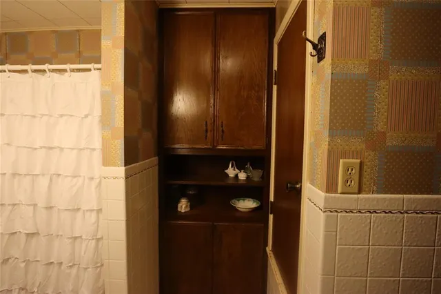 a close view of a bathroom