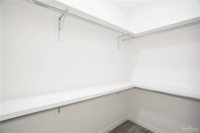 a view of small space with racks on the wall