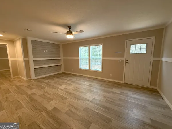 an empty room with an entryway