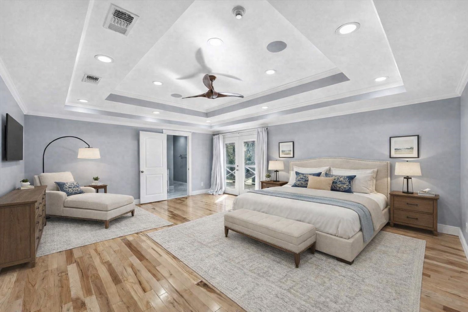 2920 Superior Road Magnolia, TX 77354 - Photo 17 of 46 a bedroom with a large bed and ceiling fan