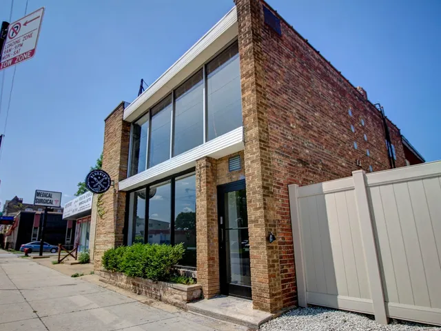 a view of a building with entryway