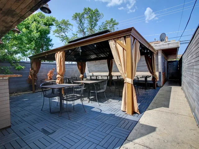 a view of outdoor space with seating space