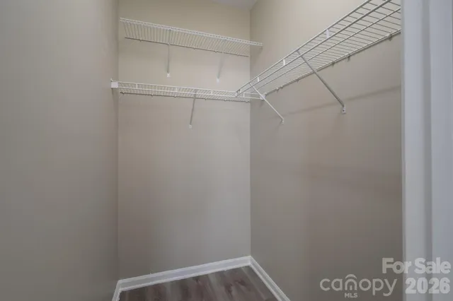 a view of small space with racks on the wall