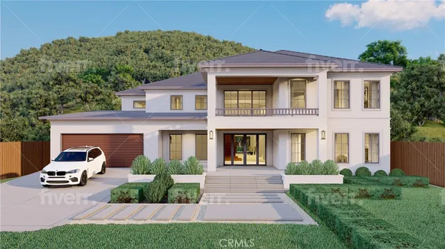 a house view with a garden space