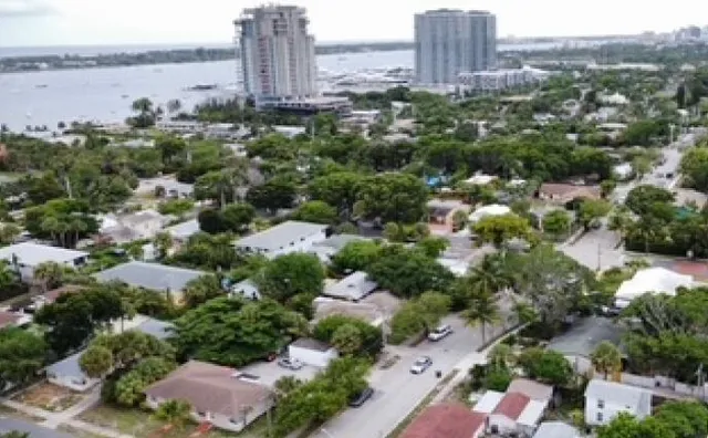 an aerial view of a city with lots of residential buildings