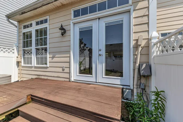 a view of a house with a large window