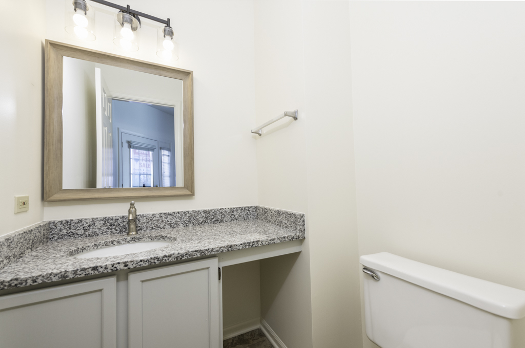 17775 Braewick Road Gurnee, IL 60031 - Photo 17 of 25 a bathroom with a granite countertop sink and a mirror