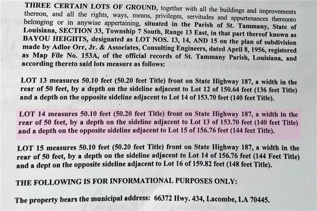 $23,000 | Lot 14 Highway 434 Highway, Lacombe, LA 70445