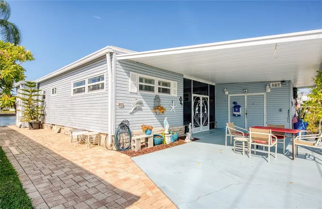 a view of a chairs with a patio