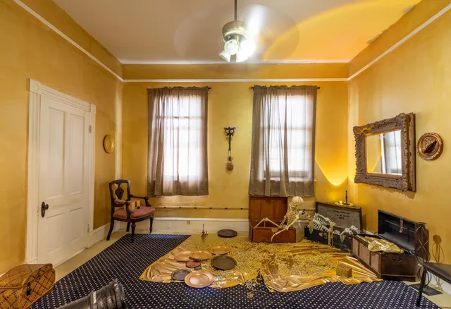 a living room with furniture