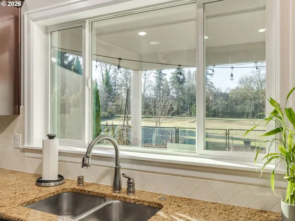 a view of a room with a window