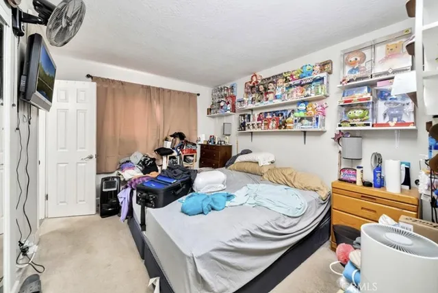 a bed room with a bed and a couch