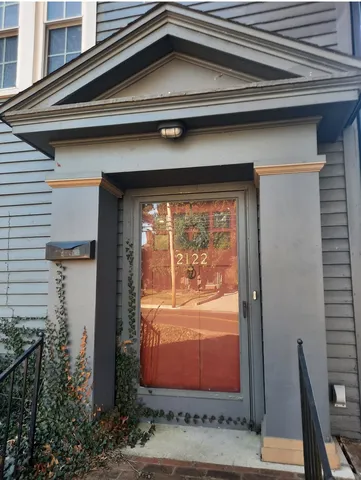a view of a door of the house
