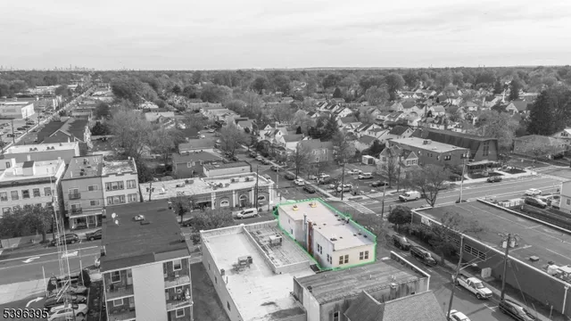 a view of a city with mountains in the background