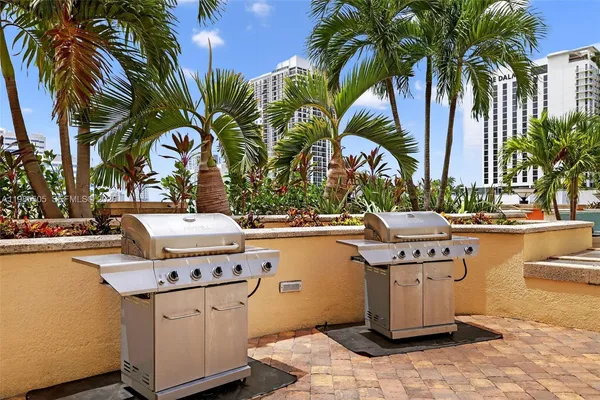 a view of a city with tall buildings