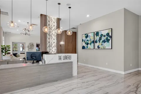 a city view with tall buildings