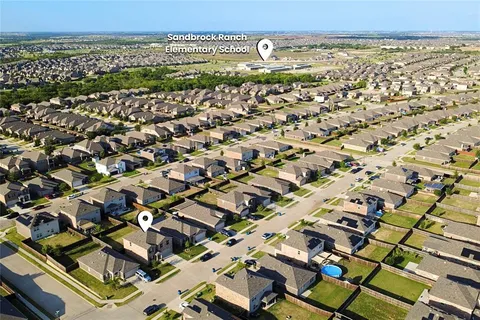 an aerial view of a building
