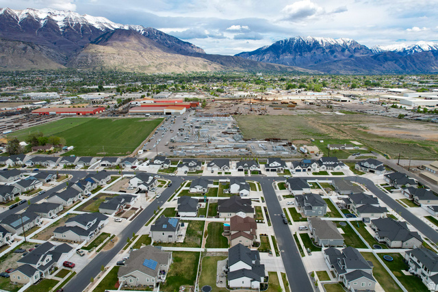 1434 West Stable Street Lindon, UT 84042 - Photo 66 of 76 Aerial view of residential area with a mountainous background