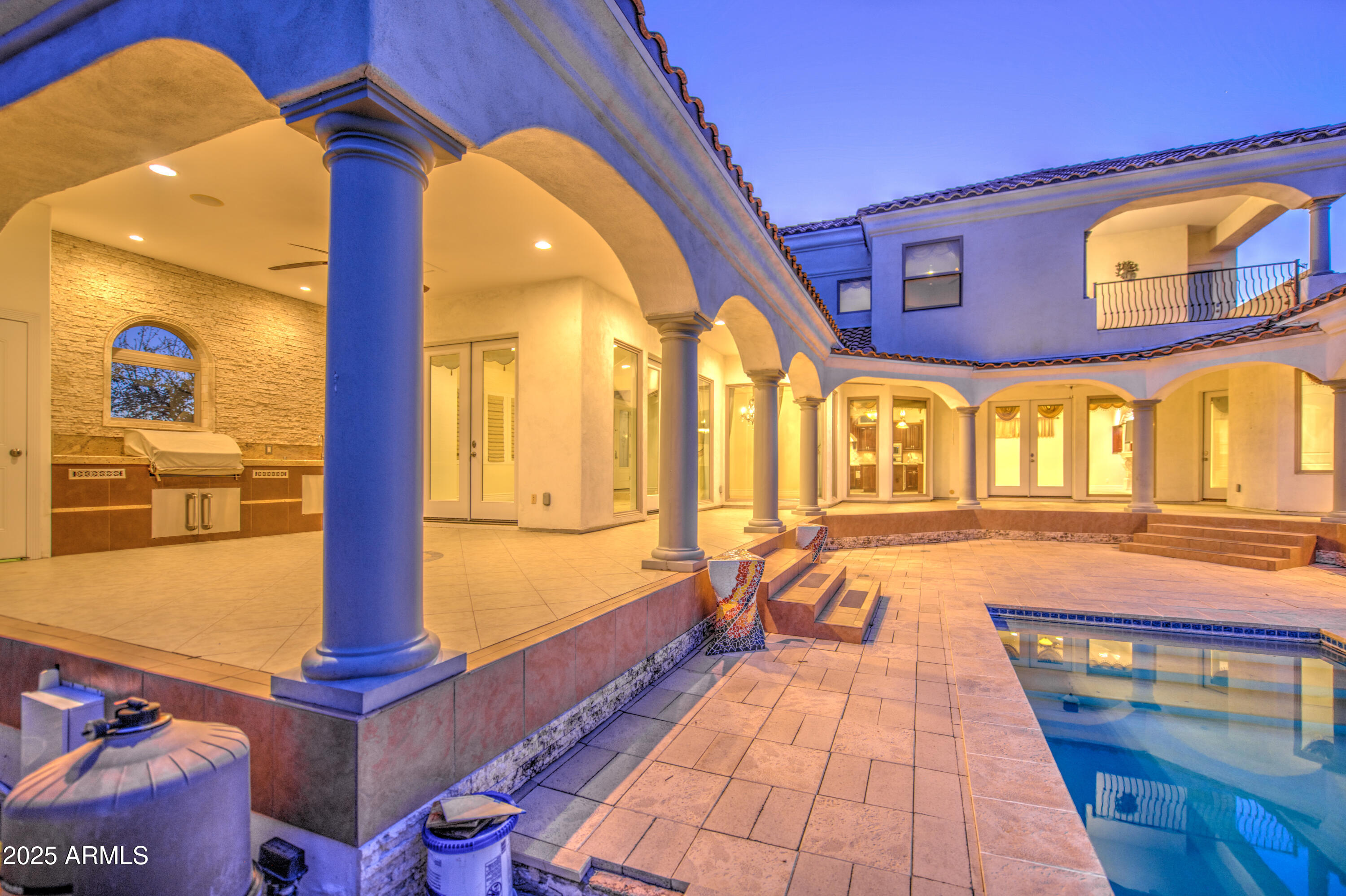 5238 North Explorer Road Apache Junction, AZ 85119 - Photo 92 of 109 a swimming pool with a couch and wooden floor