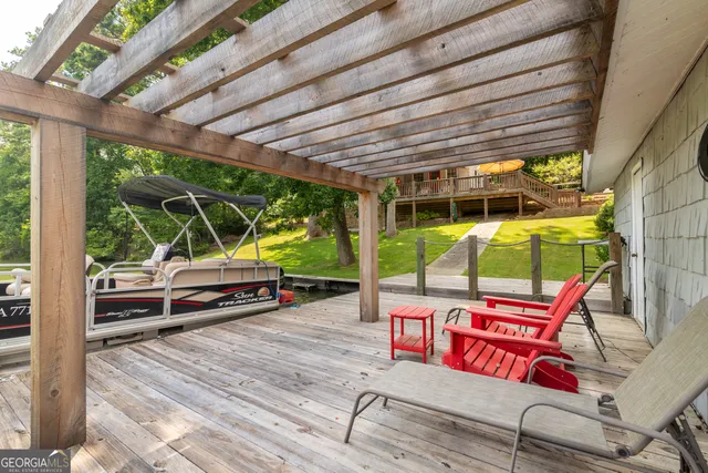 a view of outdoor space with seating space