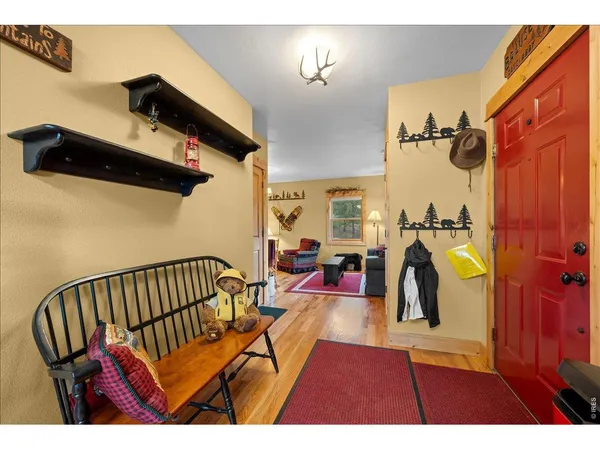 a view of a living room and utility room