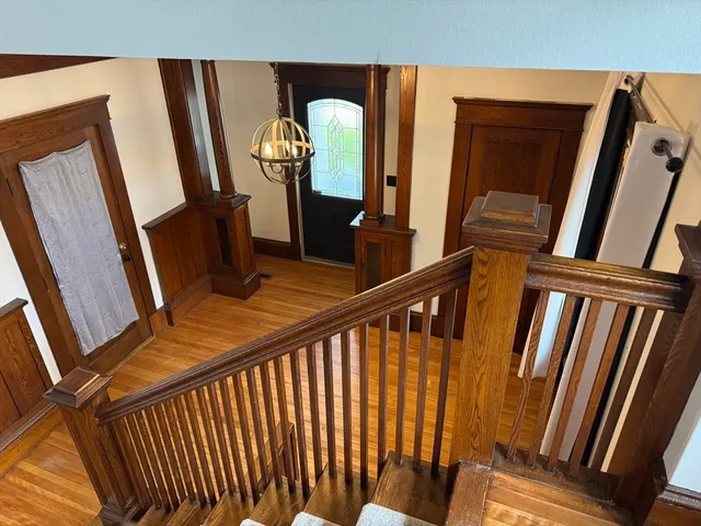 a view of an entryway with a staircase