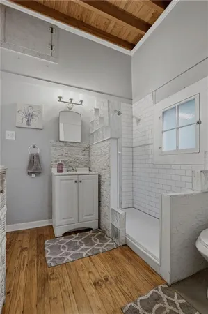 a bathroom with a shower