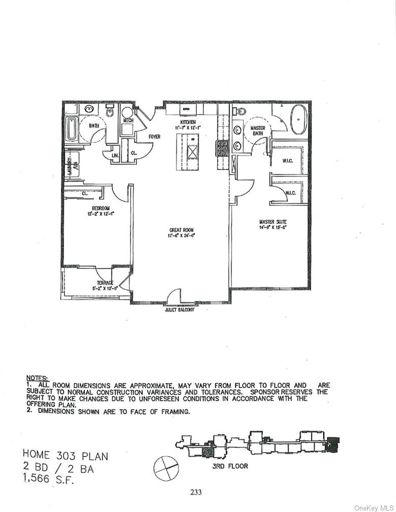 15 Kensington Road, Unit 303 Bronxville, NY 10708 - Photo 24 of 24 Split Wing Floor Plan