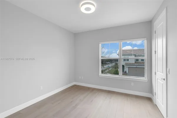 an empty room with a window