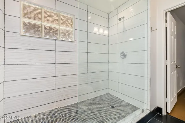 a bathroom with a shower