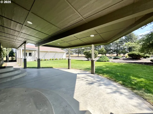 a view of yard with porch