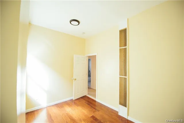 a view of hallway with a large window