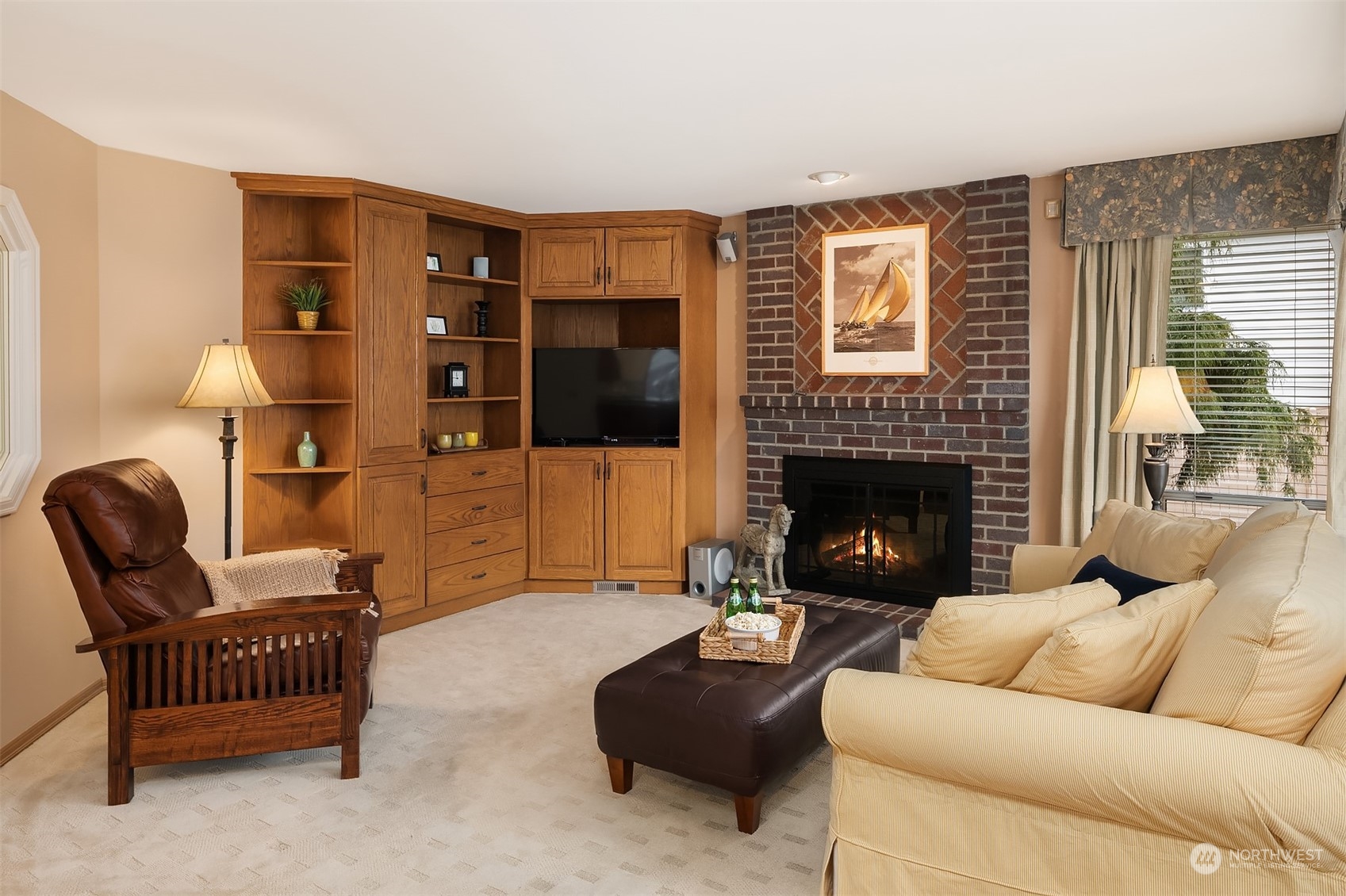 2224 237th Place Southeast Bothell, WA 98021 - Photo 14 of 40 a living room with furniture and a fireplace