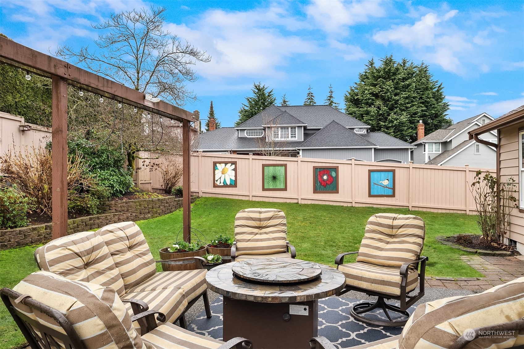 2224 237th Place Southeast Bothell, WA 98021 - Photo 37 of 40 a view of a chairs and table in backyard of the house