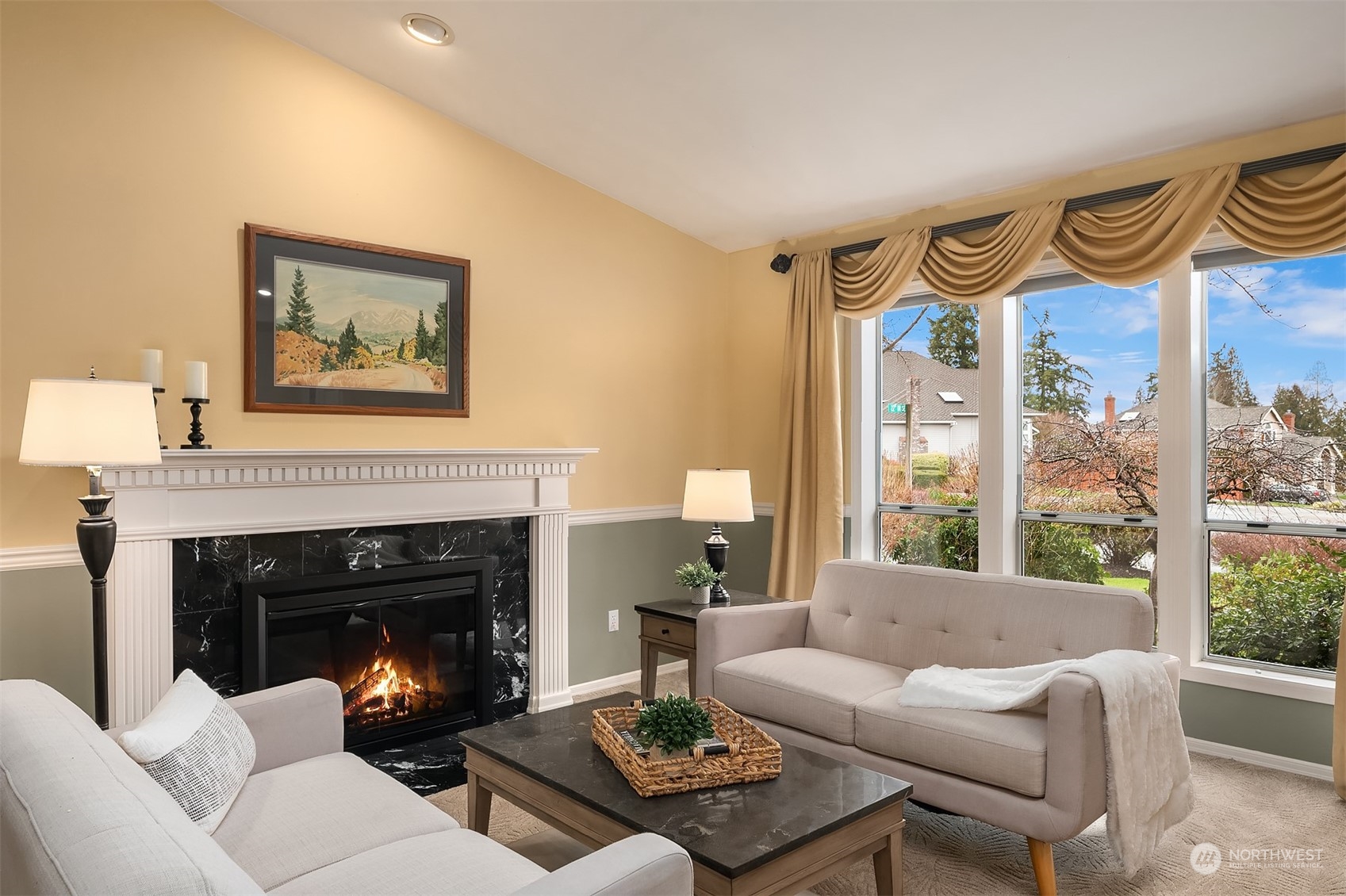2224 237th Place Southeast Bothell, WA 98021 - Photo 6 of 40 a living room with furniture and a fireplace