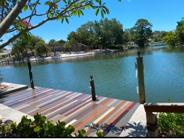 a view of a lake with a outdoor space