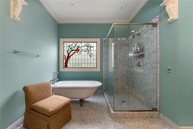 a living room with large windows