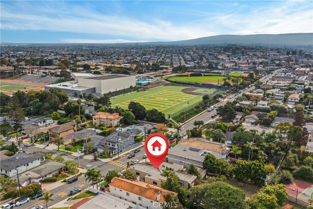 341 S Meadows Manhattan Beach, CA 90266 - Photo 43 of 50 an aerial view of a swimming pool with outdoor seating