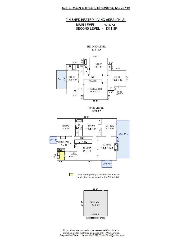 431 East Main Street Brevard, NC 28712 - Photo 40 of 45 a picture of a floor plan