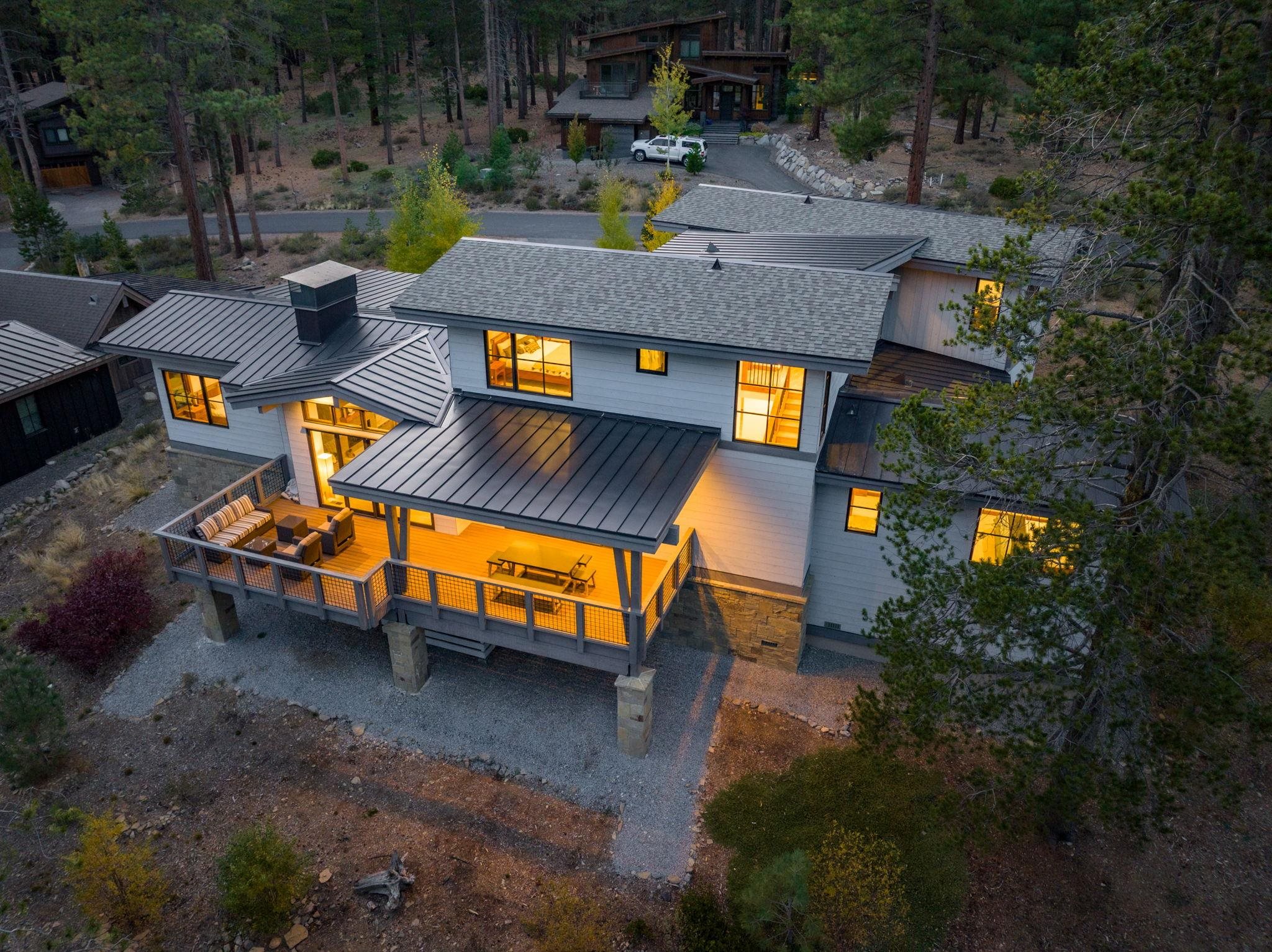 11791 Ghirard Road Truckee, CA 96161 - Photo 4 of 27 an aerial view of a house with swimming pool a yard and outdoor seating